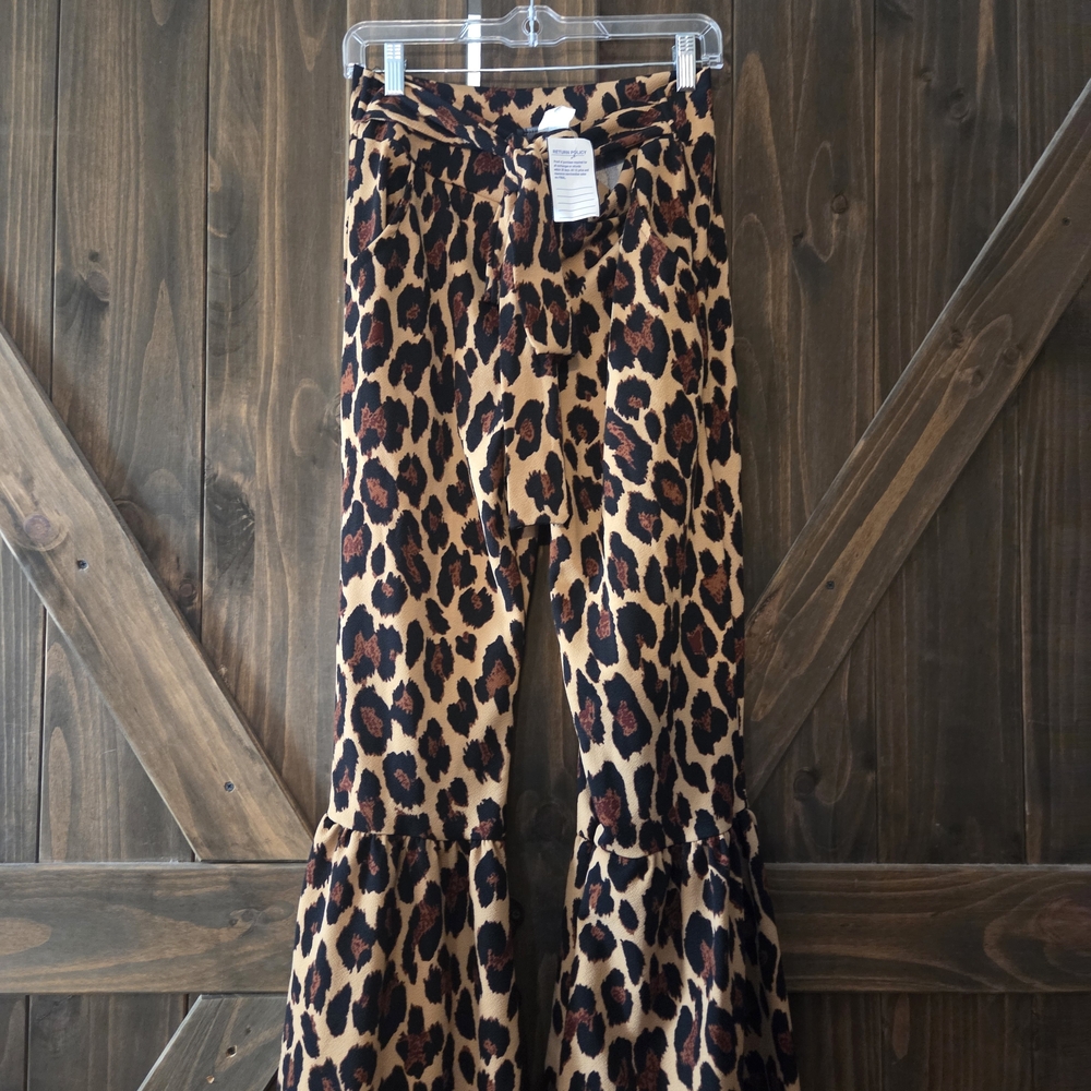 Leopard Print Flared Pants